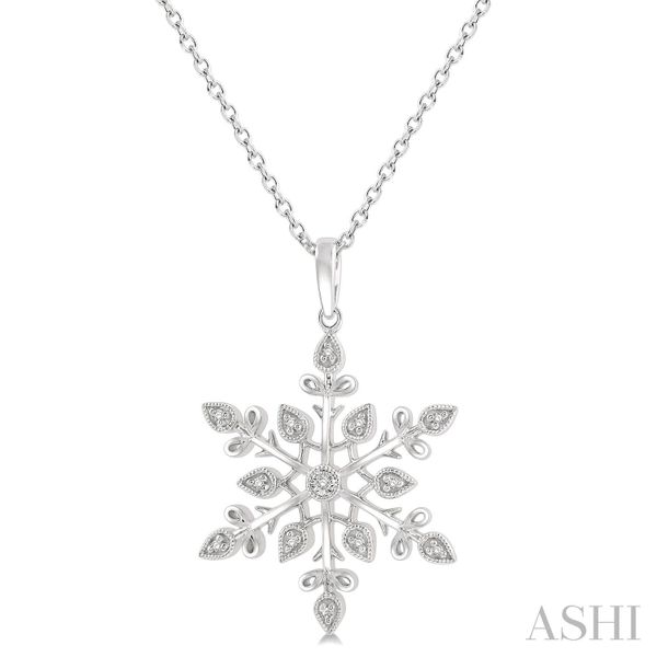 18-Inch Sterling Silver Diamond Snowflake Pendant and Chain Chipper's Jewelry Bonney Lake, WA