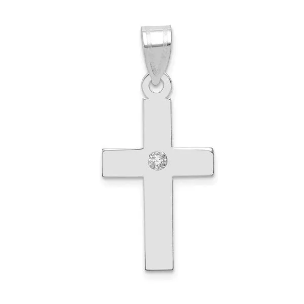 14K White Gold Diamond Cross Pendant Chipper's Jewelry Bonney Lake, WA