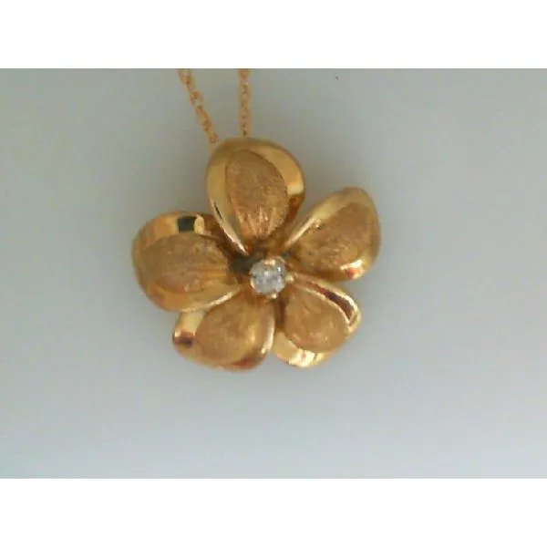 14K Yellow Gold Estate Tropical Flower Pendant Chipper's Jewelry Bonney Lake, WA