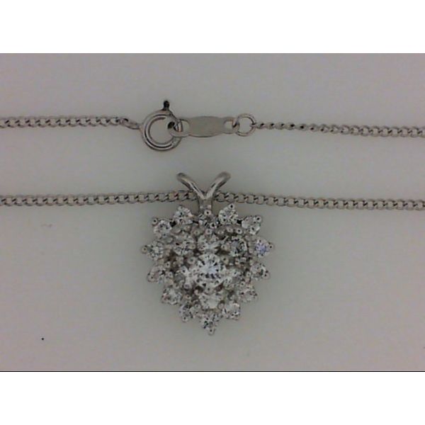 14K White Gold Diamond Heart Pendant Image 3 Chipper's Jewelry Bonney Lake, WA