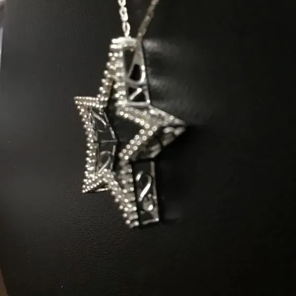 10K White Gold Diamond Star Pendant Image 2 Chipper's Jewelry Bonney Lake, WA