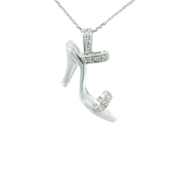 14K White Gold Diamond High Heel Shoe Pendant Chipper's Jewelry Bonney Lake, WA