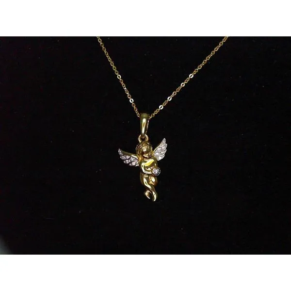 14K Yellow Gold Diamond Angel Charm Chipper's Jewelry Bonney Lake, WA