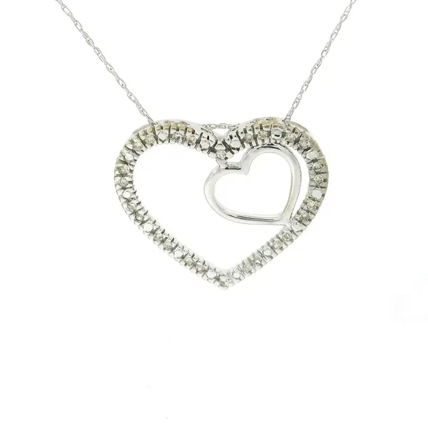 10K White Gold Diamond Heart Pendant Chipper's Jewelry Bonney Lake, WA