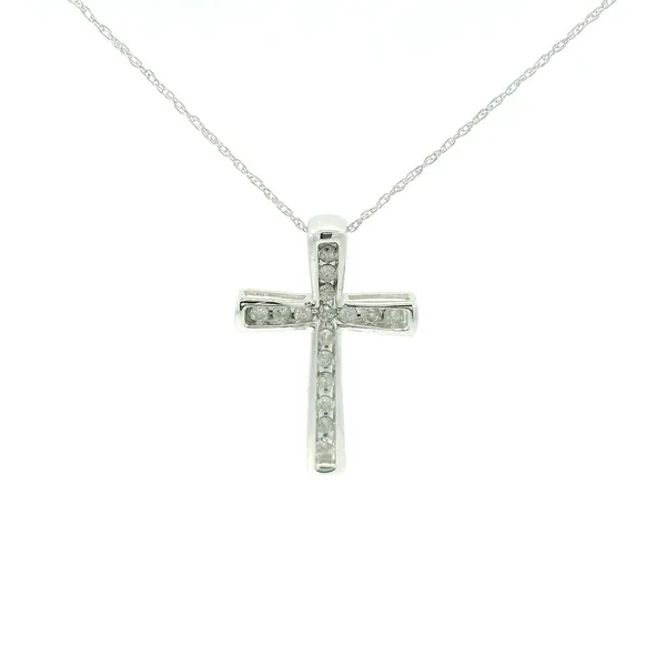 10K White Gold Diamond Cross Pendant Chipper's Jewelry Bonney Lake, WA