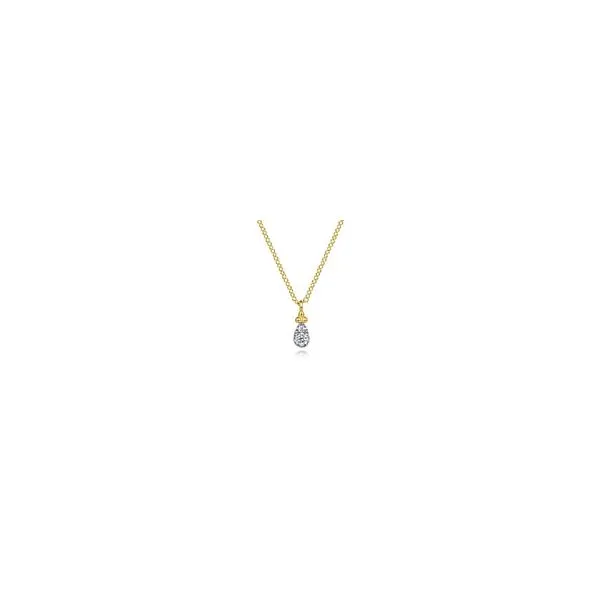 14K Yellow Gold Diamond Teardrop Pendant Chipper's Jewelry Bonney Lake, WA