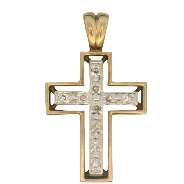 Vintage 10K Yellow Gold Diamond Cross Pendant Chipper's Jewelry Bonney Lake, WA
