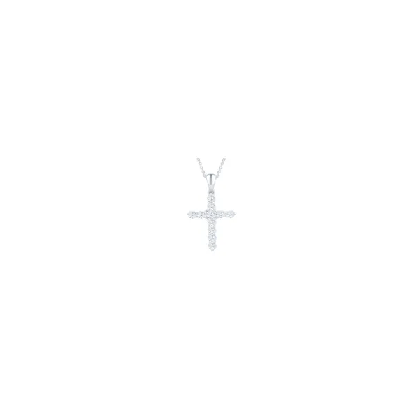 14K White Gold 0.95ctw Diamond Cross Pendant Chipper's Jewelry Bonney Lake, WA
