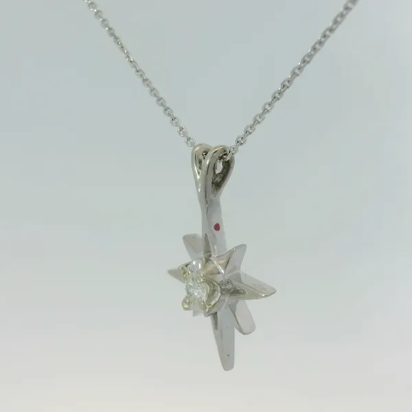 14K White Gold Diamond Star Pendant with Cable Chain Image 5 Chipper's Jewelry Bonney Lake, WA