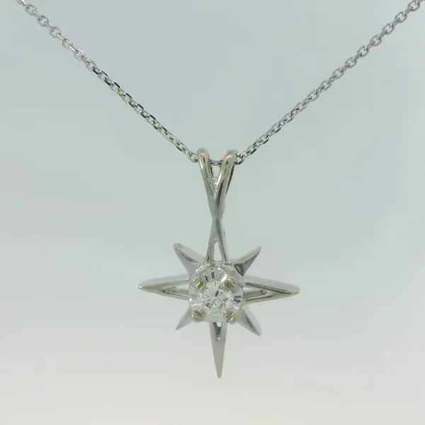 14K White Gold Diamond Star Pendant with Cable Chain Chipper's Jewelry Bonney Lake, WA