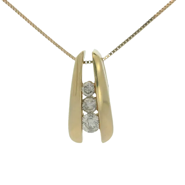 14KW Topaz Prasiolite Tanzanite Pendant w/17