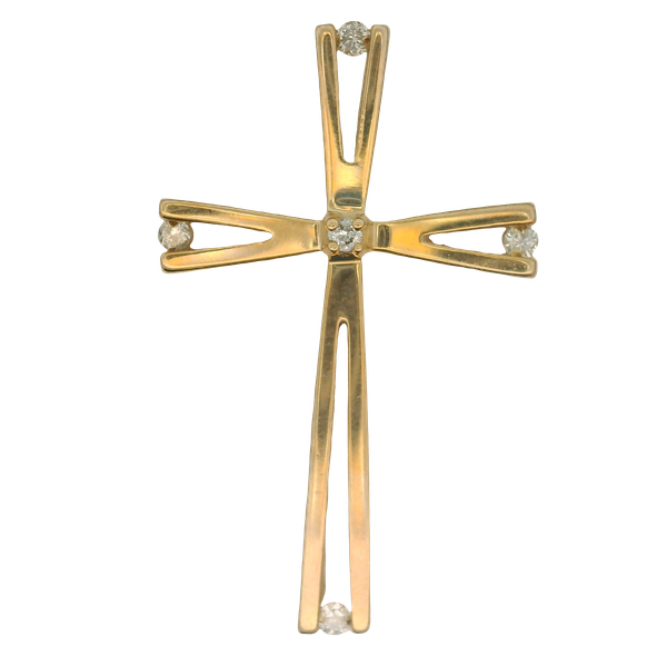 10K Yellow Gold Diamond Cross Pendant Chipper's Jewelry Bonney Lake, WA