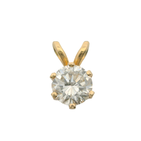 14K Yellow Gold Diamond Solitaire Pendant Chipper's Jewelry Bonney Lake, WA