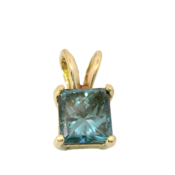 14K Yellow Gold Treated Blue Diamond Pendant Chipper's Jewelry Bonney Lake, WA