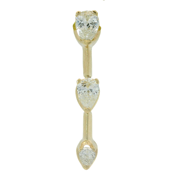 14KY Past/Present/Future Diamond Pendant with Pear Brilliant Cuts approximately 0.50ctw. Chipper's Jewelry Bonney Lake, WA