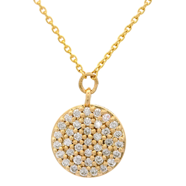 14KY Diamond Pave Circle Pendant Chipper's Jewelry Bonney Lake, WA