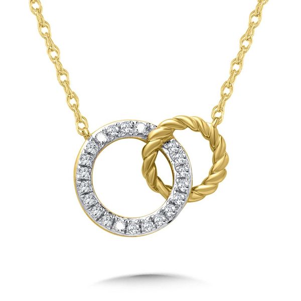 10KY Diamond Circle Pendant w/18