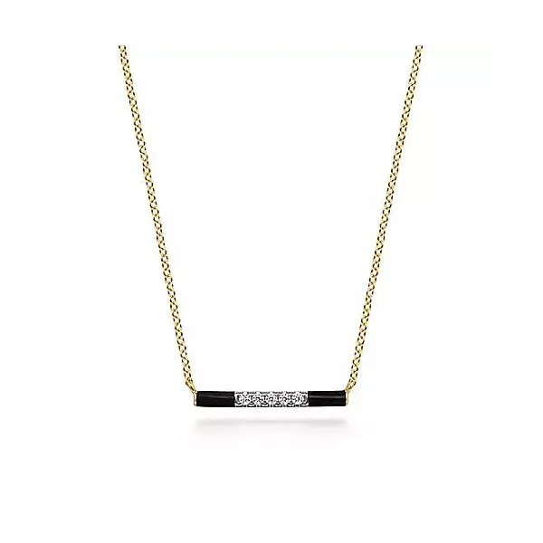 14K Yellow Gold Diamond Bar Necklace Chipper's Jewelry Bonney Lake, WA
