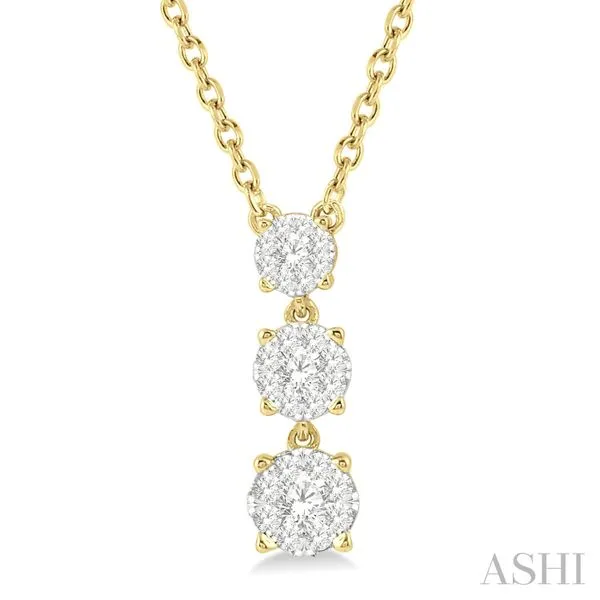 18-Inch Yellow Gold Three Stone Diamond Necklace Chipper's Jewelry Bonney Lake, WA