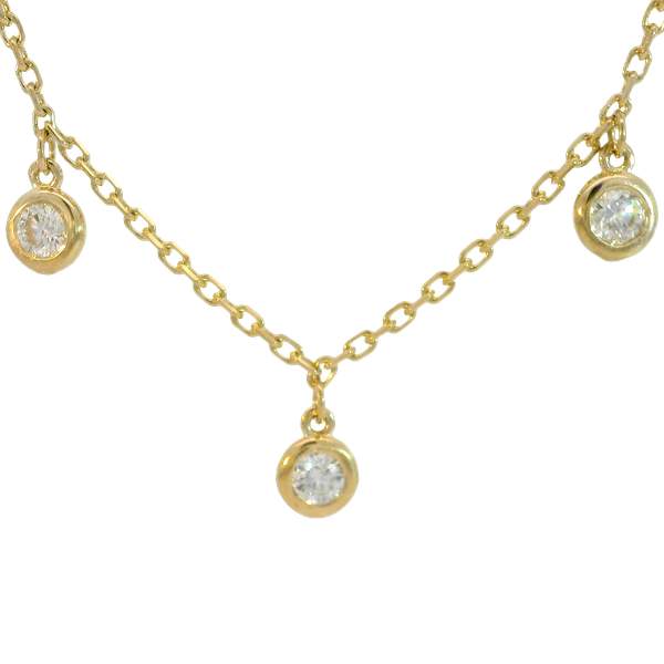 14KY .36ctw Diamond Bezel Charm Necklace Chipper's Jewelry Bonney Lake, WA