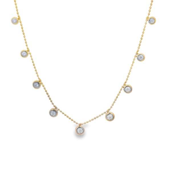 14KY Diamond Bezel Bead Chain Necklace .25ctw Chipper's Jewelry Bonney Lake, WA
