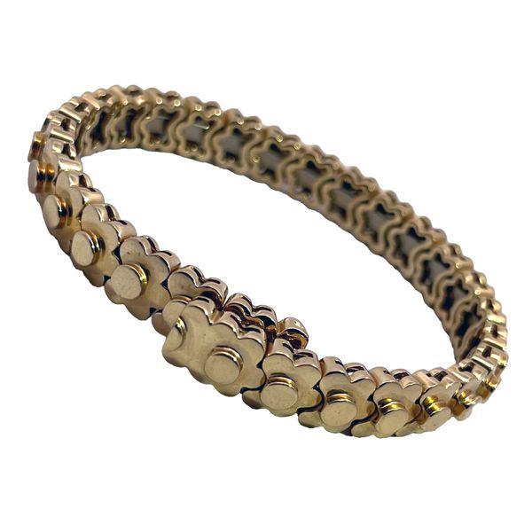 14Kt Yellow Gold Diamond Floral Cuff Bracelet Image 2 Chipper's Jewelry Bonney Lake, WA