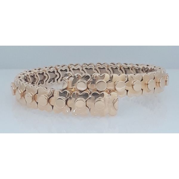 14Kt Yellow Gold Diamond Floral Cuff Bracelet Image 4 Chipper's Jewelry Bonney Lake, WA