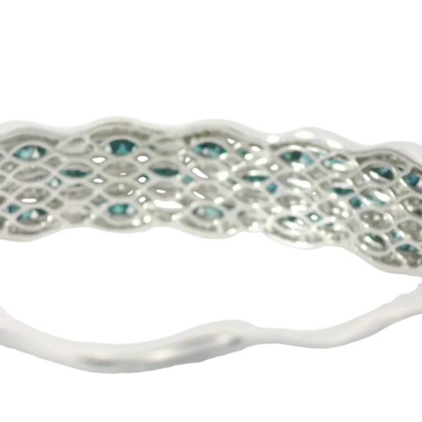 14KW Blue Diamond Wave Bangle Bracelet 5.0ctw Image 4 Chipper's Jewelry Bonney Lake, WA