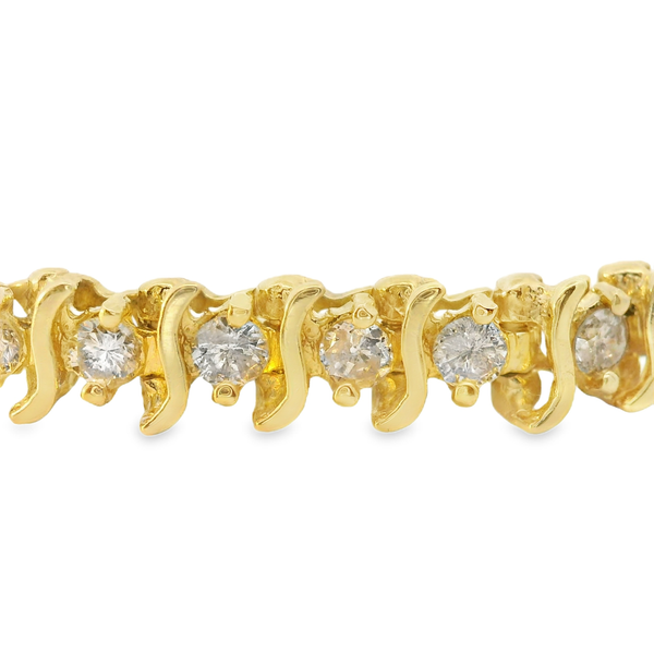 14K Yellow Gold 1.50ctw Diamond Tennis Bracelet Chipper's Jewelry Bonney Lake, WA