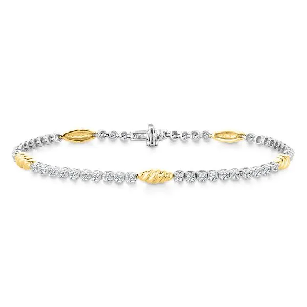 14K Tricolor Gold Diamond Tennis Style Bracelet Chipper's Jewelry Bonney Lake, WA