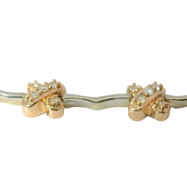 Tri Colored Diamond X Bracelet in 14K Gold Chipper's Jewelry Bonney Lake, WA