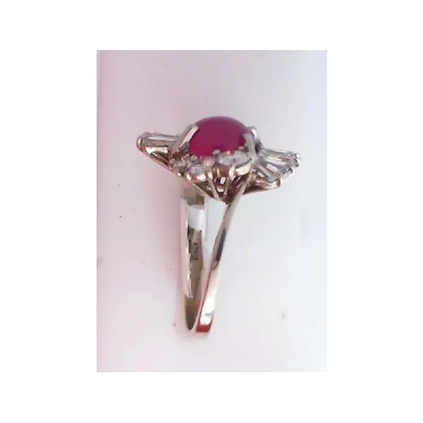 18K White Gold Star Ruby, Diamond Ring Image 2 Chipper's Jewelry Bonney Lake, WA