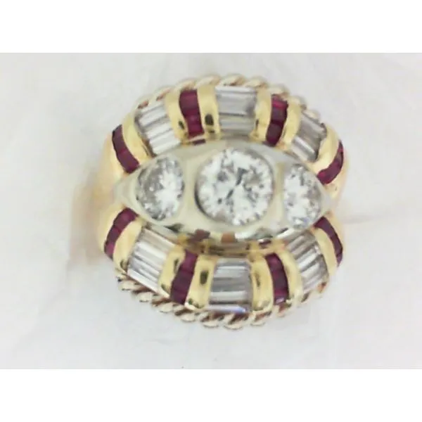 18K Yellow Gold Diamond, Ruby Ring Chipper's Jewelry Bonney Lake, WA