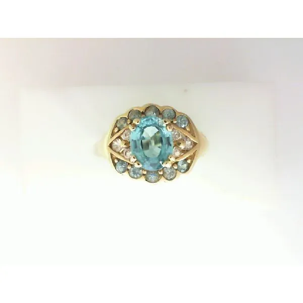 14K Yellow Gold Blue Zircon Ring Chipper's Jewelry Bonney Lake, WA