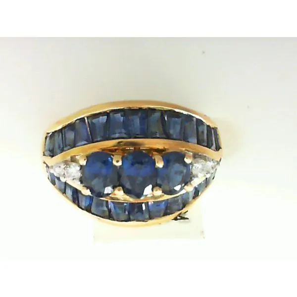 18K Yellow Gold Lab Made Sapphires, CZ Ring Chipper's Jewelry Bonney Lake, WA