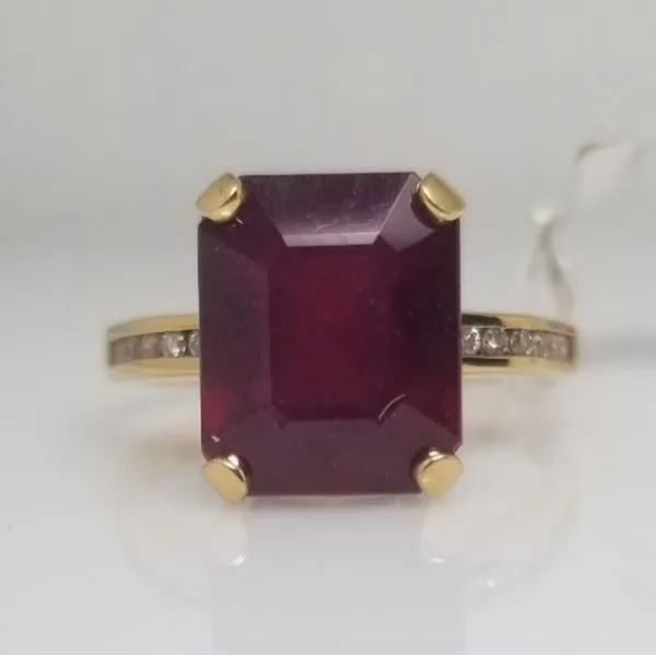 18K Yellow Gold Enhanced Ruby, Diamond Ring Chipper's Jewelry Bonney Lake, WA