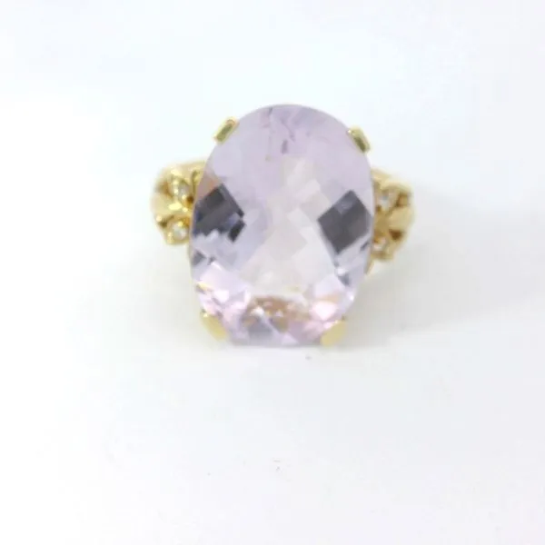 14K Yellow Gold Synthetic Pink Quartz Ring Image 2 Chipper's Jewelry Bonney Lake, WA