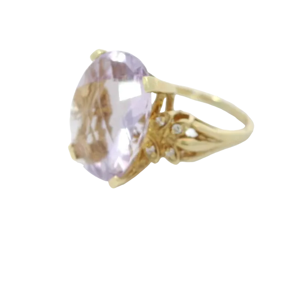 14K Yellow Gold Synthetic Pink Quartz Ring Chipper's Jewelry Bonney Lake, WA