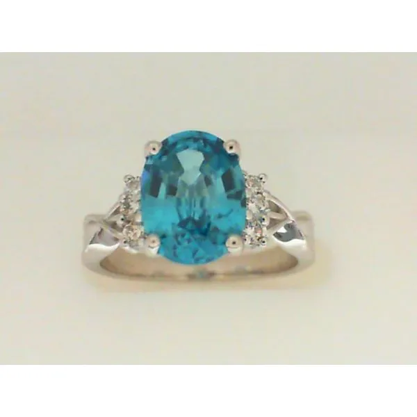 Blue Zircon and Diamond Ring Chipper's Jewelry Bonney Lake, WA