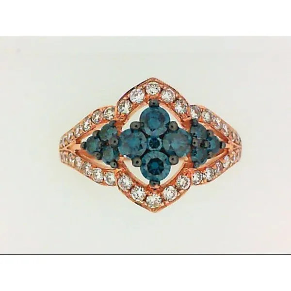 14Kt Rose Gold Blue & White Diamond Ring Chipper's Jewelry Bonney Lake, WA