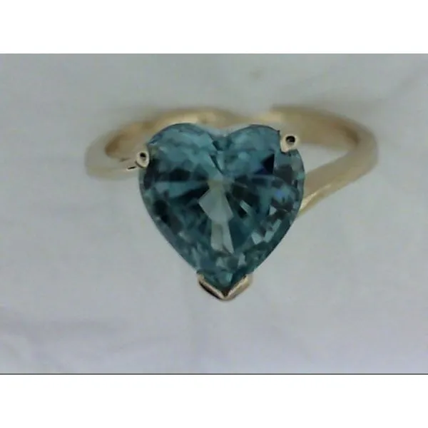 14K Yellow Gold Blue Zircon Heart Ring Chipper's Jewelry Bonney Lake, WA