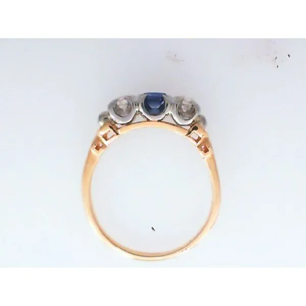 14K Yellow Gold Syn Sapphire, Diamond Ring Image 2 Chipper's Jewelry Bonney Lake, WA