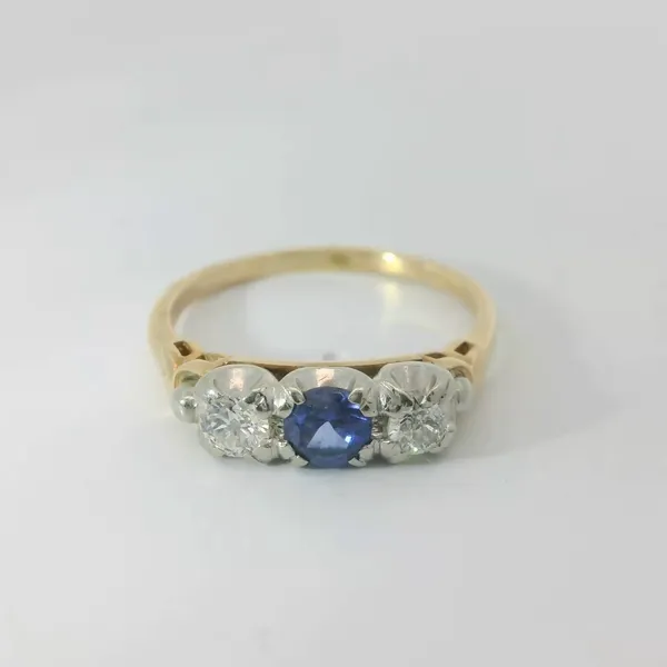 14K Yellow Gold Syn Sapphire, Diamond Ring Chipper's Jewelry Bonney Lake, WA
