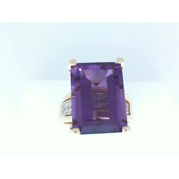 14K Yellow Gold Cathedral Setting Amethyst, Diamond Ring Chipper's Jewelry Bonney Lake, WA