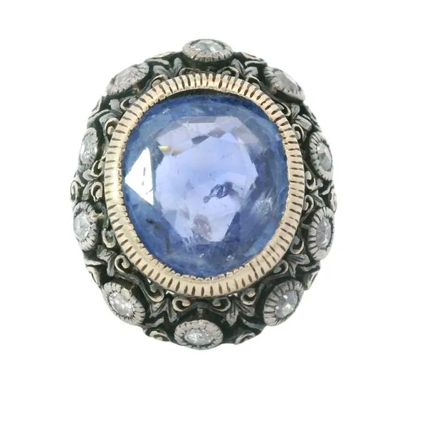 14K Two-Tone Blue Sapphire Ring Chipper's Jewelry Bonney Lake, WA