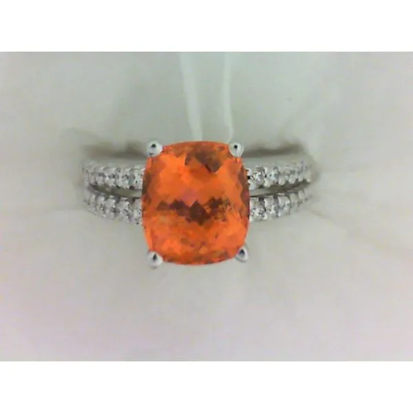 14K White Gold Spessartite Garnet Ring Image 2 Chipper's Jewelry Bonney Lake, WA