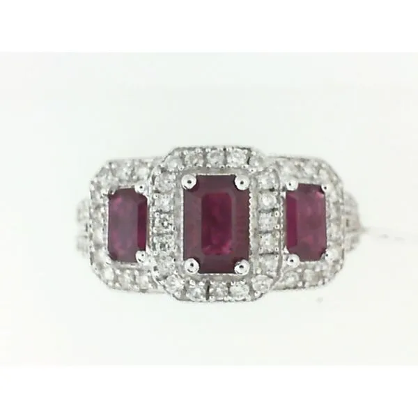 14K White Gold Diamond and Ruby Fashion Ring Chipper's Jewelry Bonney Lake, WA