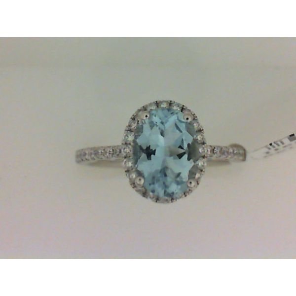 18K White Gold Oval Aquamarine Ring With Diamonds Chipper's Jewelry Bonney Lake, WA