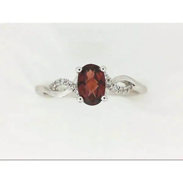 14K White Gold Garnet Oval Fashion Ring Chipper's Jewelry Bonney Lake, WA