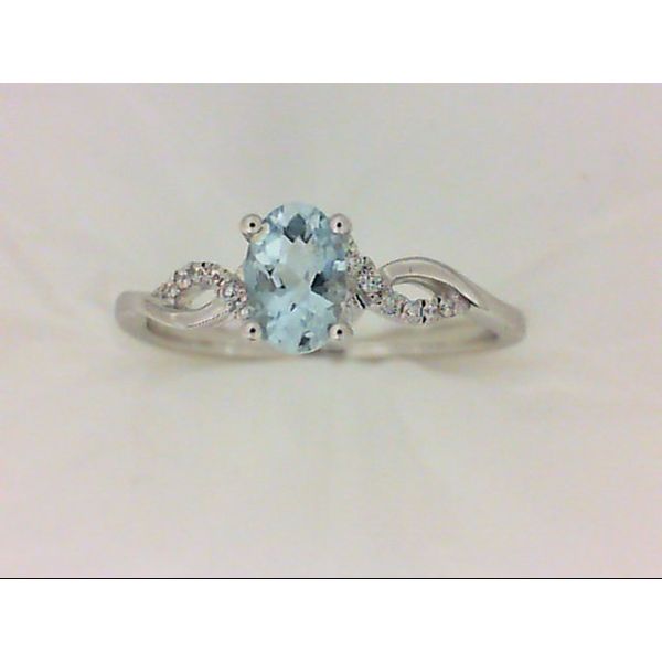 14K White Gold Aquamarine and Diamond Fashion Ring Chipper's Jewelry Bonney Lake, WA
